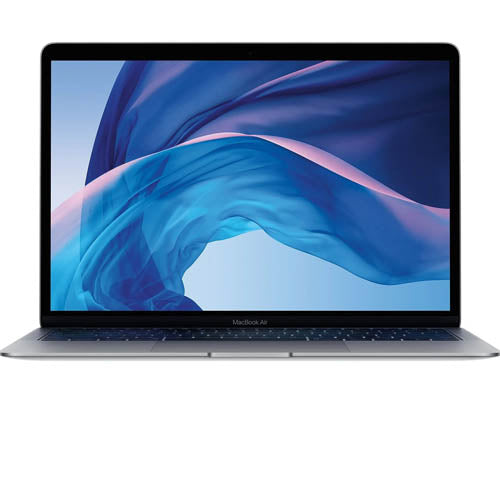 macbook Air 2018 with a colorful display on a white background