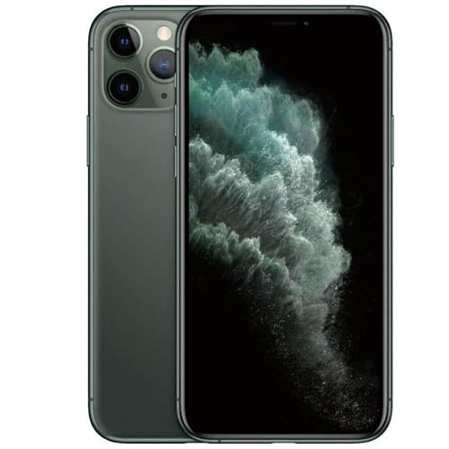Apple iPhone 11 Pro Max Midnight Green Front and Back View