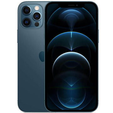 Apple iPhone 12 Pro Max Pacific Blue Front and Back View