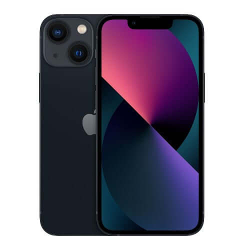 Apple iPhone 13 Mini Midnight Front and Back View