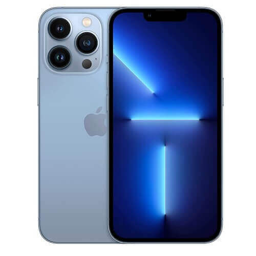 Apple iPhone 13 Pro Sierra Blue Front and Back View