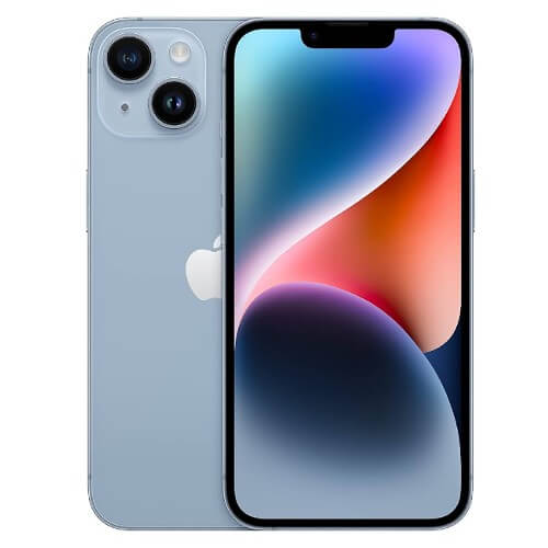 Apple iPhone 14 Plus Blue Front and Back View