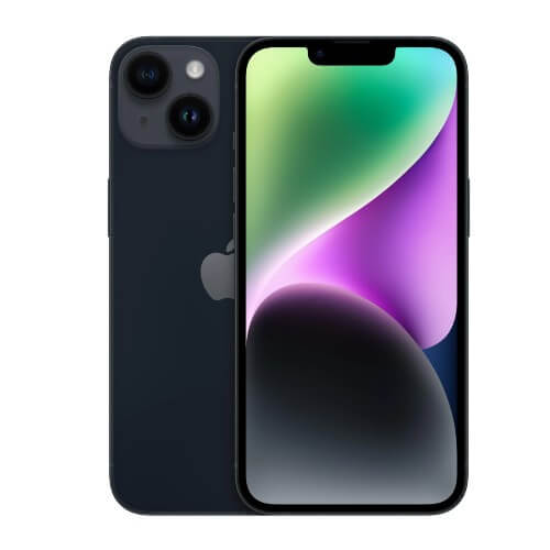 Apple iPhone 14 Plus Midnight Front and Back View