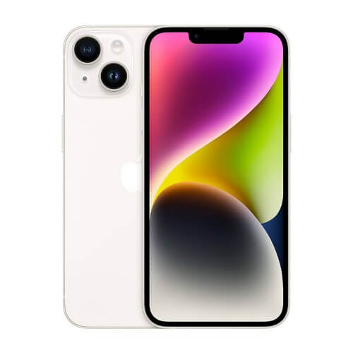 Apple iPhone 14 Plus Starlight Front and Back View