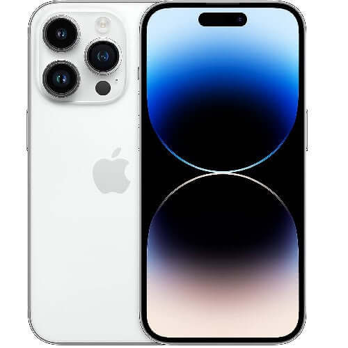 Apple iPhone 14 Pro Silver Front and Back View