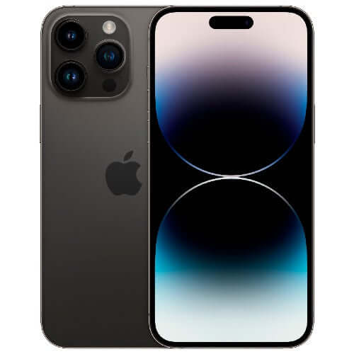 Apple iPhone 14 Pro Space Black Front and Back View