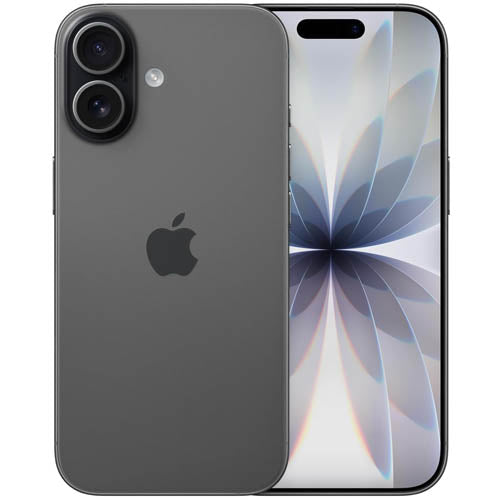 Apple iPhone 17 black color smartphone showing front and back on a white background