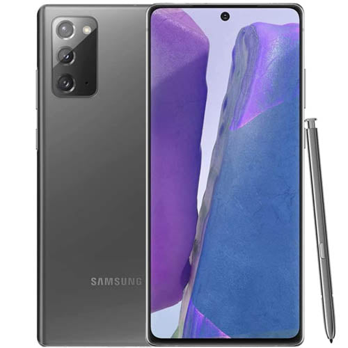 Samsung smartphone with stylus on a white background