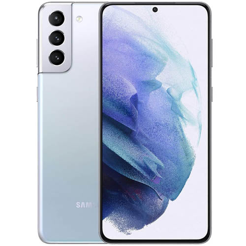 Samsung S21+ showing front and back on a white background.